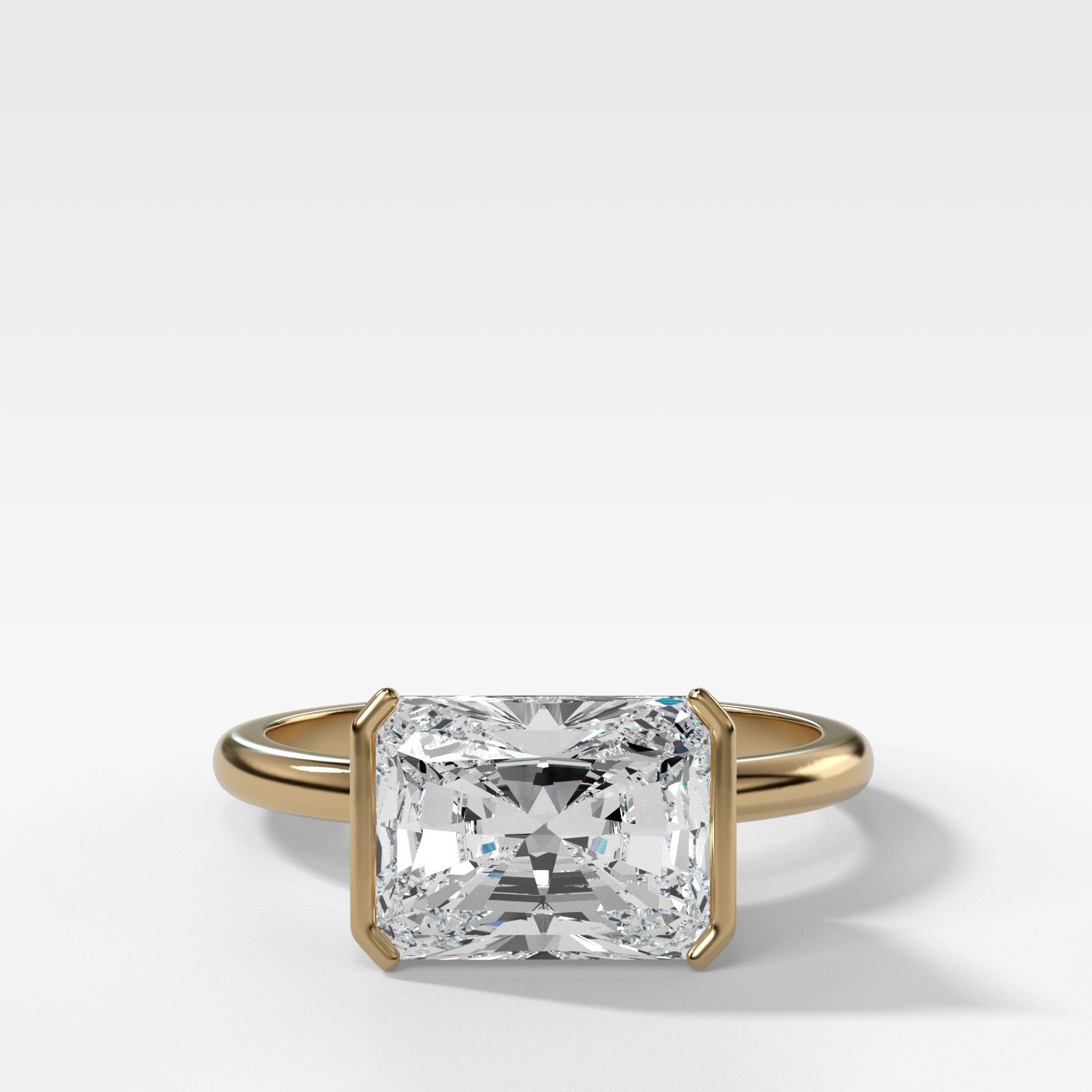 Marquise Shaped Three Stone Lab Grown Diamond Engagement Ring